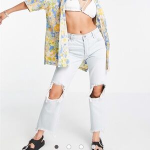 We The Free by Free People maggie mid rise jeans ripped knees vintage wash denim